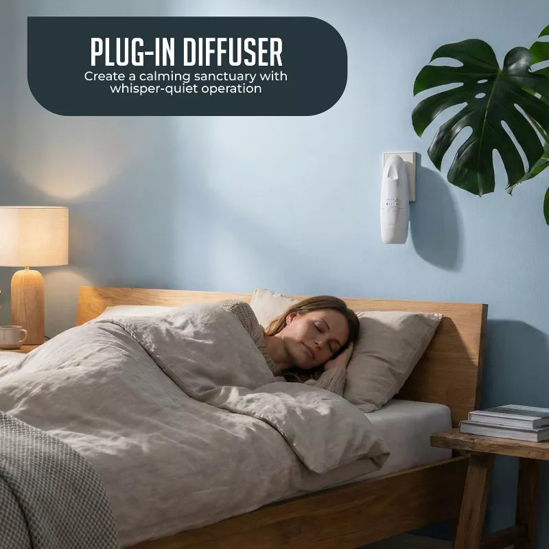 Plugin Waterless Essential Oil Diffuser for Home, Office, Spa - Quiet Aroma Diffuser, Covers Up to 500 Sq. FT