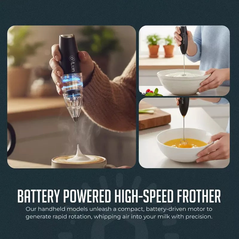 Electric Kettle & Milk Frother Set, Speed-Boil Glass Electric Water Heater with Cool Touch Handle, Cordless Milk Frother for Coffee, Cappuccino Drinks