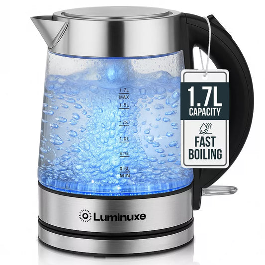 Luminuxe Electric Kettle, Speed-Boil Glass Electric Water Boiler & Warmer Tea Heater, Auto Shut-Off Cool Touch Handle