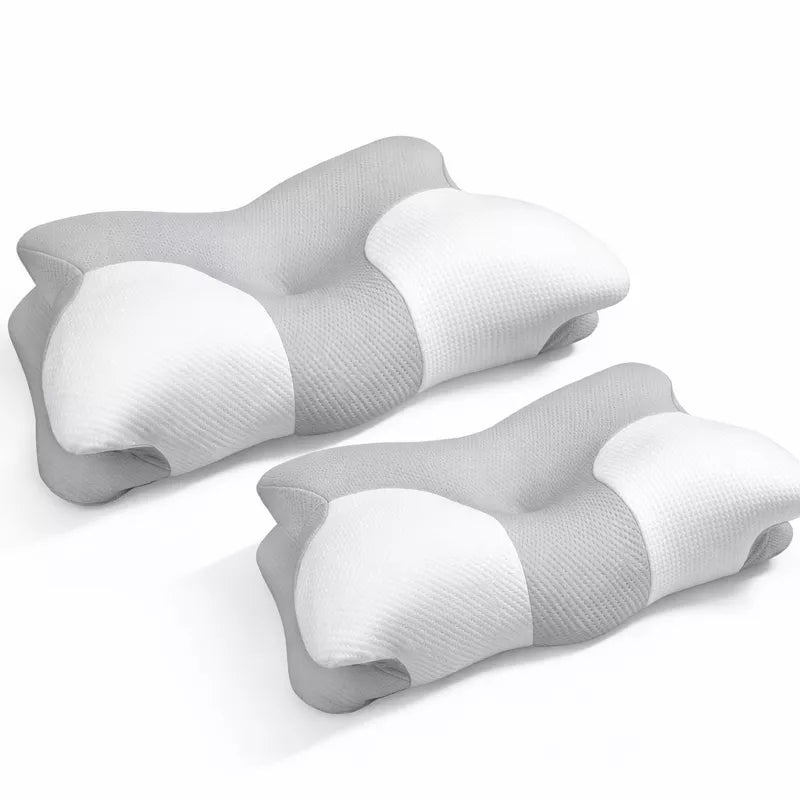 Cervical Memory Foam Pillow 2-Pack, Contour Pillow for Neck & Shoulder Relief w/ Removable Breathable Pillowcase for Side, Back and Stomach Sleepers