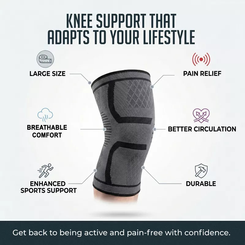 Compression Knee Brace 2 Pack Knee Support Sleeves for Running, Arthritis, ACL, Meniscus Tear Relief, Men Women Breathable Sports Knee Braces Medium