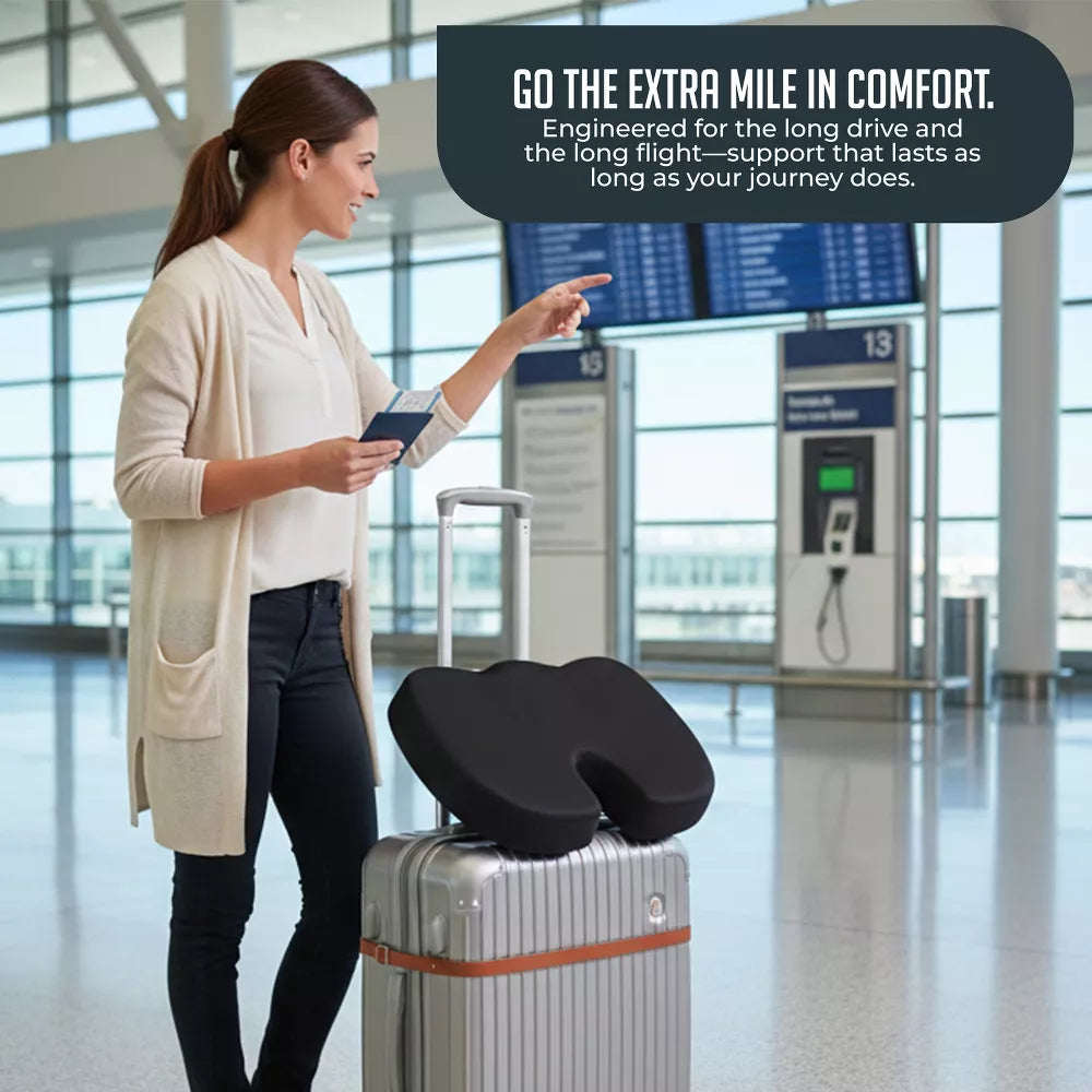Gel Memory Foam Seat Cushion, Cooling Gel Comfort, Chair Cushions for Back & Sciatica Pain Relief, Tailbone Coccyx Support, Office & Car Seat Cushion