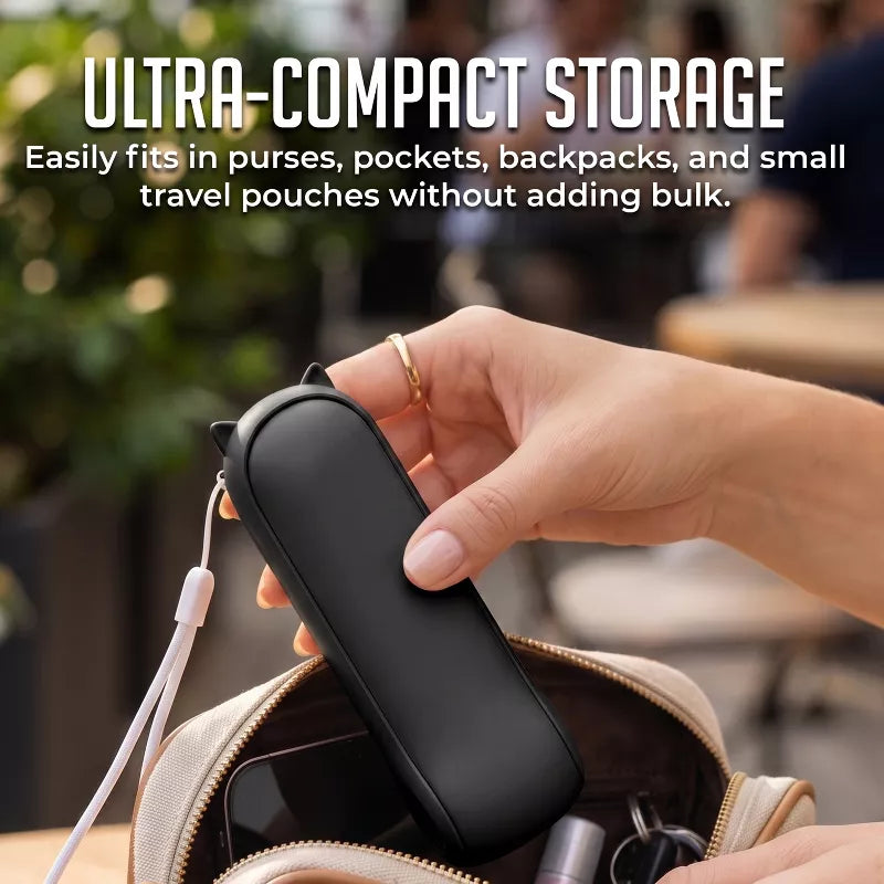 Foldable Misting Fan, Portable USB Rechargeable Handheld Water Spray Mist Fan with Soft Fan Blades, Pocket-Sized Cooling Fan for Travel & Everyday Use