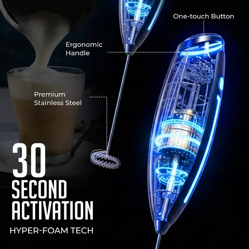 Electric Kettle & Milk Frother Set, Speed-Boil Glass Electric Water Heater with Cool Touch Handle, Cordless Milk Frother for Coffee, Cappuccino Drinks