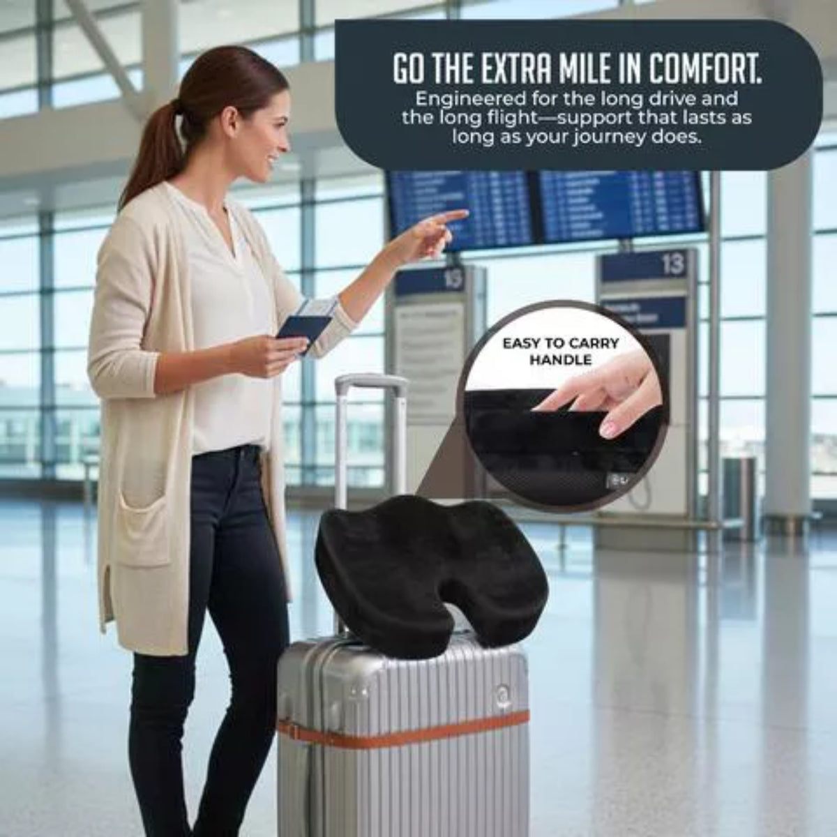 Gel Memory Foam Seat Cushion, Cooling Gel U Shaped Tailbone Coccyx Office & Car Seat Cushion, Orthopedic Chair Cushions for Sciatica Pain Relief