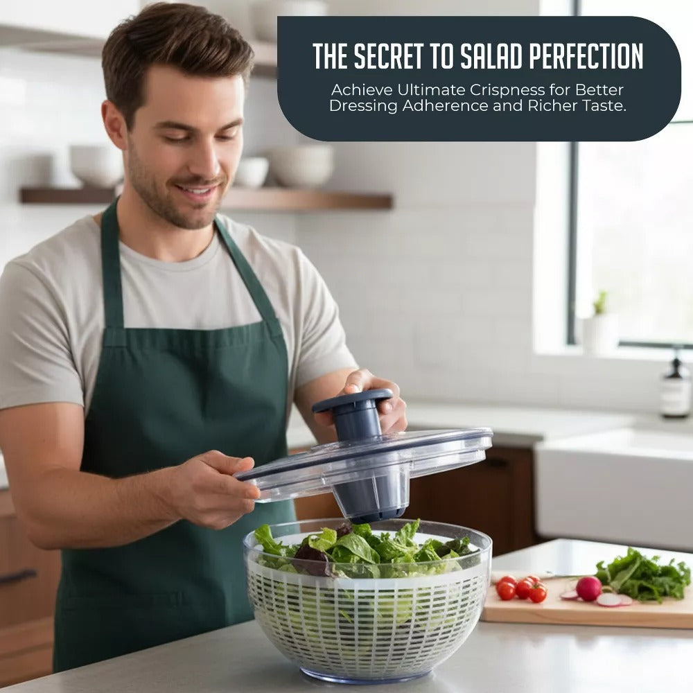 Mixing Bowls & Salad Spinner Set, Stainless Steel Mixing Bowls with Lids, 5.3qt Vegetable Spinner with Built-in Draining System, Durable Meal Prep Set