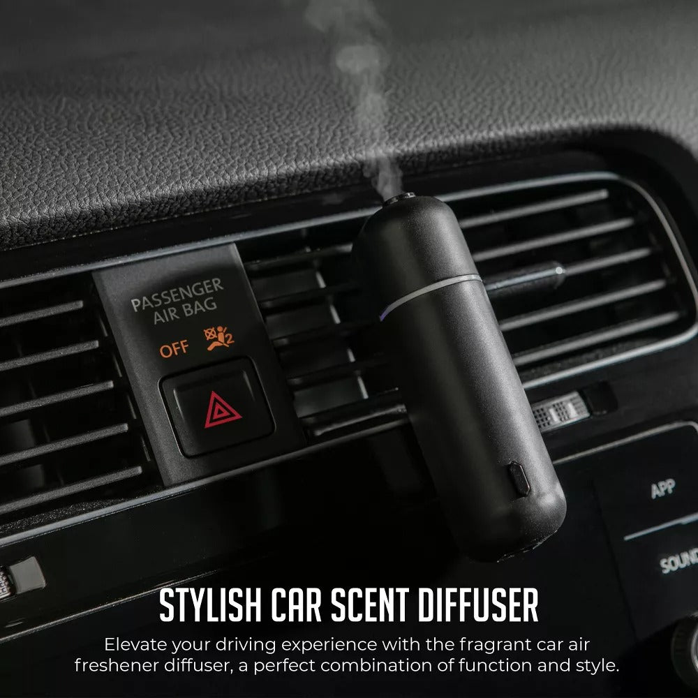 Car Air Freshener Diffuser Waterless Aromatherapy Essential Oil Diffuser, 6 Prefill Scents Included, Car Fragrance Diffuser